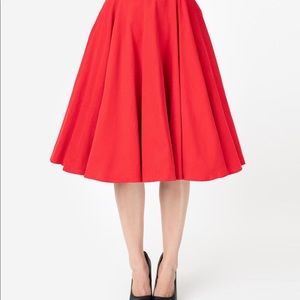 Barbie Red Corduroy Cheerleader Swing Cheer Skirt